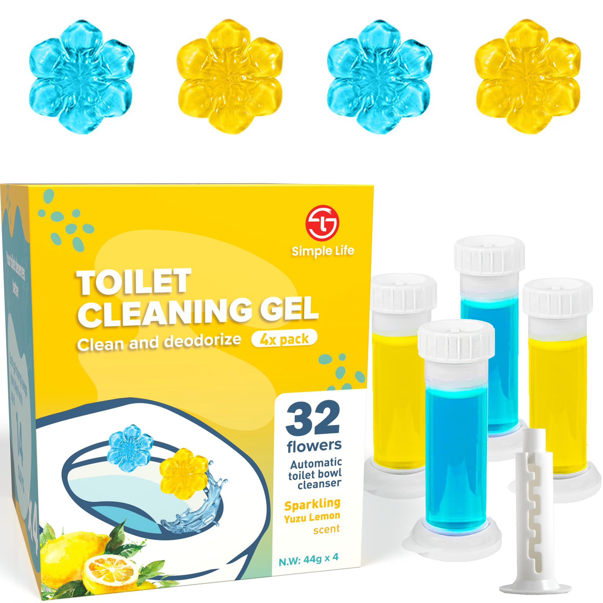 Simple Life Fresh Flower Stamp Toilet Gels, Variety Pack, Stops